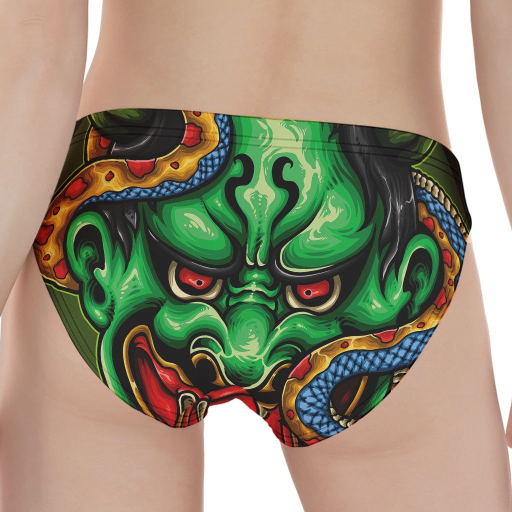 Japanese Oni Demon With Snake Print Women's Panties