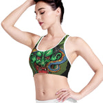 Japanese Oni Demon With Snake Print Women's Sports Bra