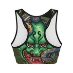 Japanese Oni Demon With Snake Print Women's Sports Bra