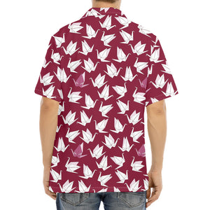 Japanese Origami Crane Pattern Print Aloha Shirt