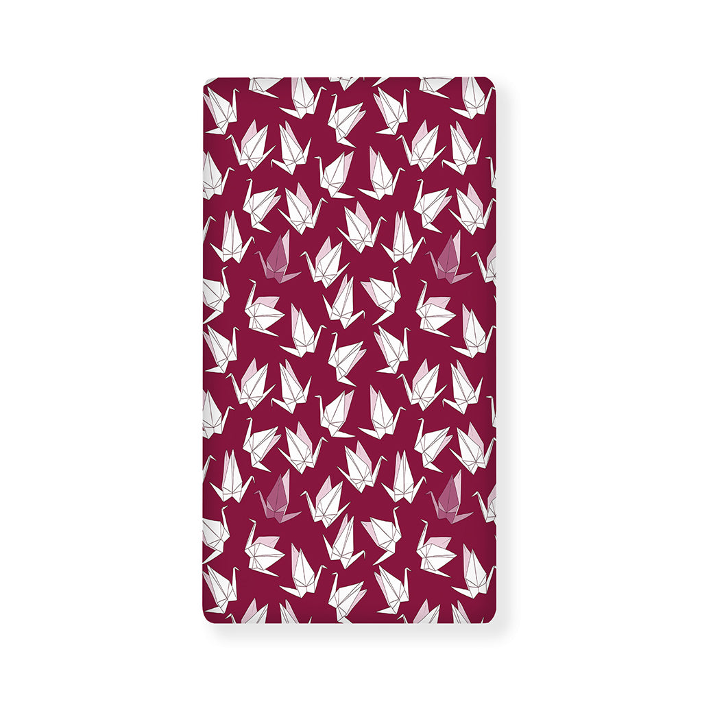 Japanese Origami Crane Pattern Print Baby Crib Sheet
