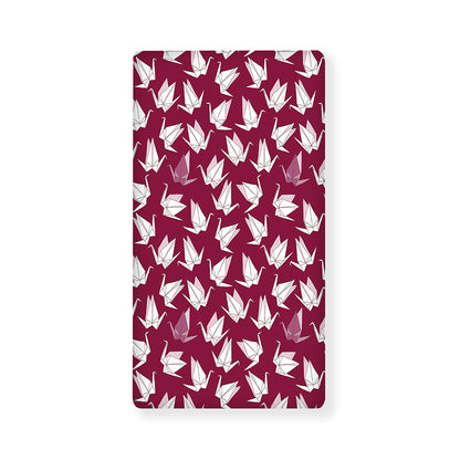 Japanese Origami Crane Pattern Print Baby Crib Sheet