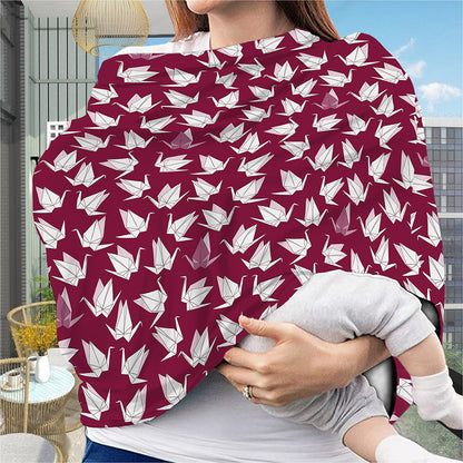 Japanese Origami Crane Pattern Print Baby Seat Cover
