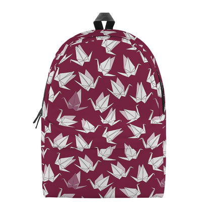 Japanese Origami Crane Pattern Print Backpack