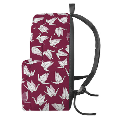 Japanese Origami Crane Pattern Print Backpack