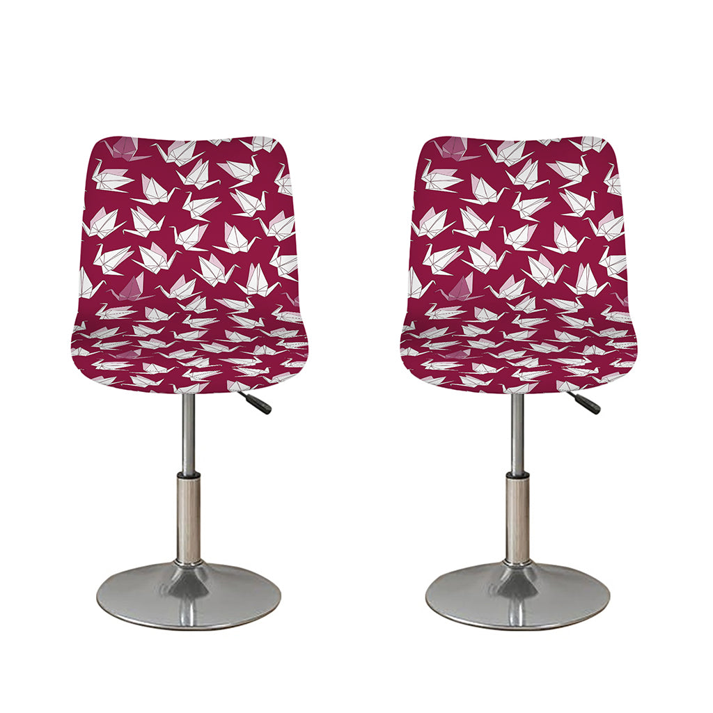 Japanese Origami Crane Pattern Print Bar Stool Covers
