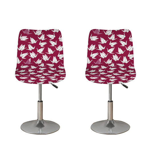 Japanese Origami Crane Pattern Print Bar Stool Covers