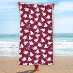 Japanese Origami Crane Pattern Print Beach Towel