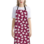 Japanese Origami Crane Pattern Print Bib Apron With Pocket
