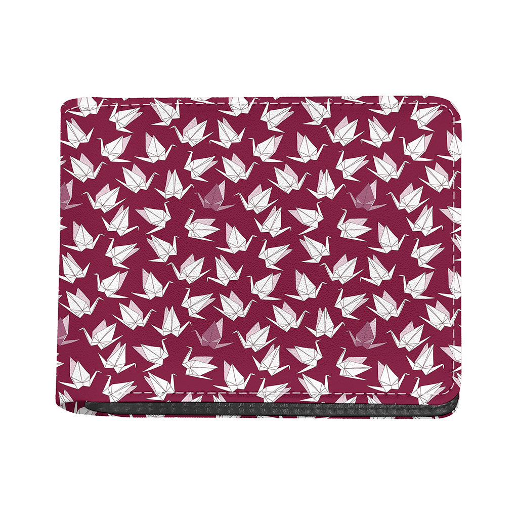 Japanese Origami Crane Pattern Print Bifold Wallet
