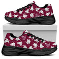 Japanese Origami Crane Pattern Print Black Chunky Shoes