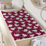 Japanese Origami Crane Pattern Print Changing Pad Cover