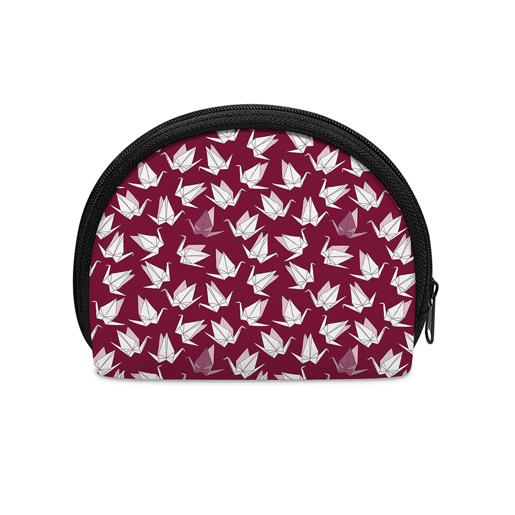 Japanese Origami Crane Pattern Print Coin Purse