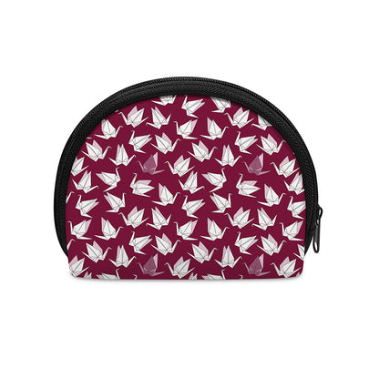 Japanese Origami Crane Pattern Print Coin Purse