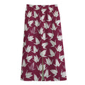 Japanese Origami Crane Pattern Print Cotton Front Slit Maxi Skirt