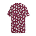 Japanese Origami Crane Pattern Print Cotton Hawaiian Shirt