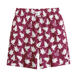 Japanese Origami Crane Pattern Print Cotton Shorts