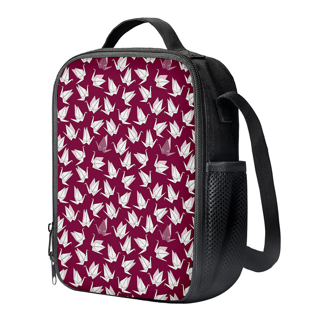 Japanese Origami Crane Pattern Print Crossbody Lunch Bag