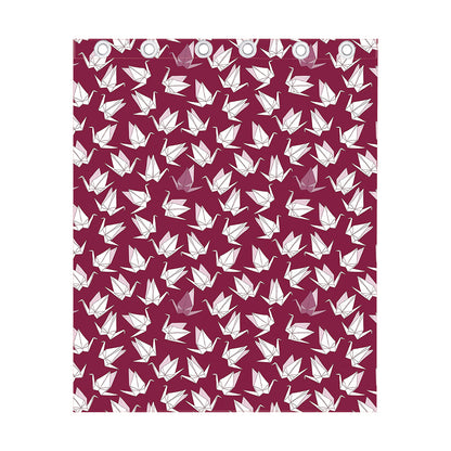 Japanese Origami Crane Pattern Print Curtain