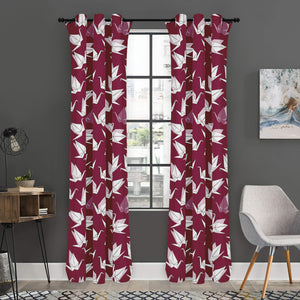 Japanese Origami Crane Pattern Print Curtain