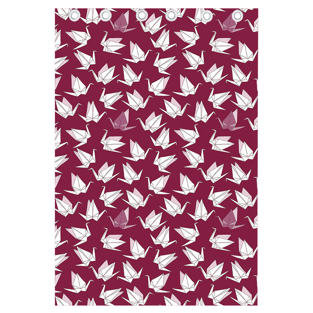 Japanese Origami Crane Pattern Print Curtain