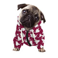 Japanese Origami Crane Pattern Print Dog Zip Up Hoodie