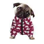Japanese Origami Crane Pattern Print Dog Zip Up Jacket