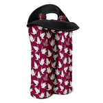 Japanese Origami Crane Pattern Print Double Neoprene Wine Tote