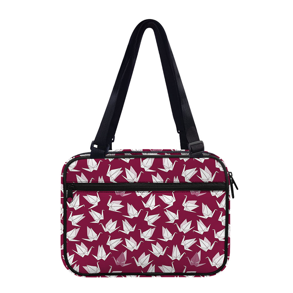 Japanese Origami Crane Pattern Print Double Strap Bible Bag
