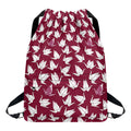 Japanese Origami Crane Pattern Print Drawstring Backpack