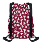 Japanese Origami Crane Pattern Print Drawstring Backpack