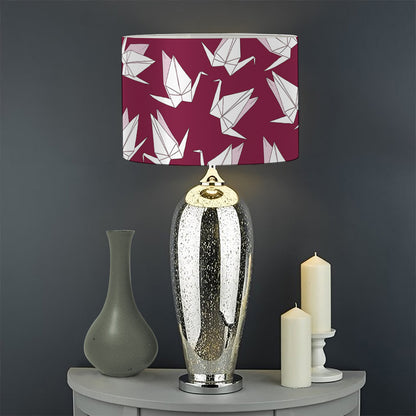 Japanese Origami Crane Pattern Print Drum Lamp Shade