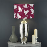 Japanese Origami Crane Pattern Print Drum Lamp Shade