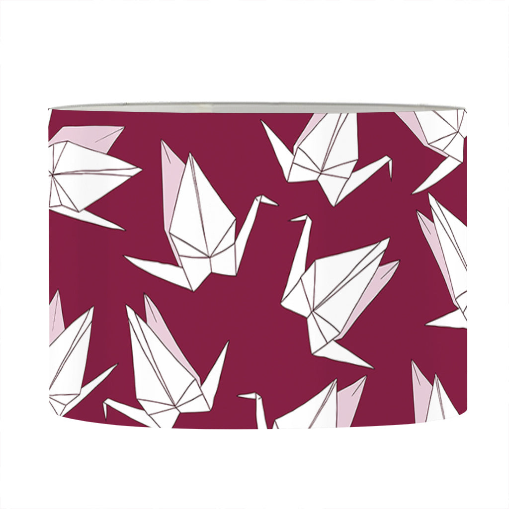 Japanese Origami Crane Pattern Print Drum Lamp Shade