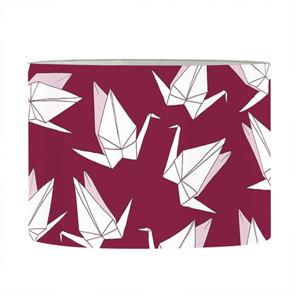 Japanese Origami Crane Pattern Print Drum Lamp Shade