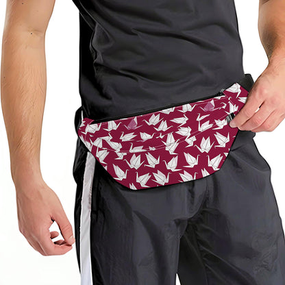 Japanese Origami Crane Pattern Print Fanny Pack
