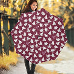 Japanese Origami Crane Pattern Print Foldable Umbrella