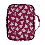 Japanese Origami Crane Pattern Print Front Pocket Bible Bag