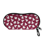 Japanese Origami Crane Pattern Print Glasses Case