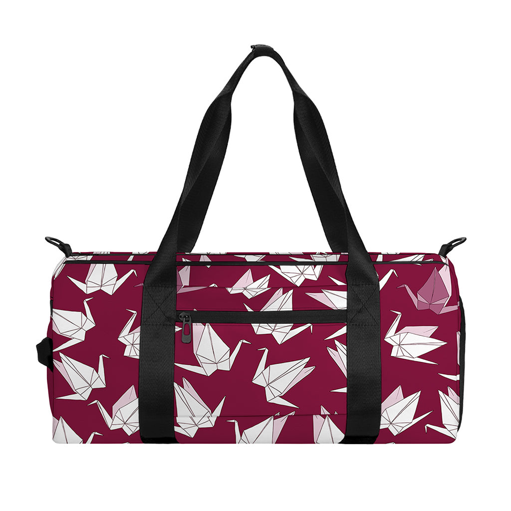 Japanese Origami Crane Pattern Print Gym Bag