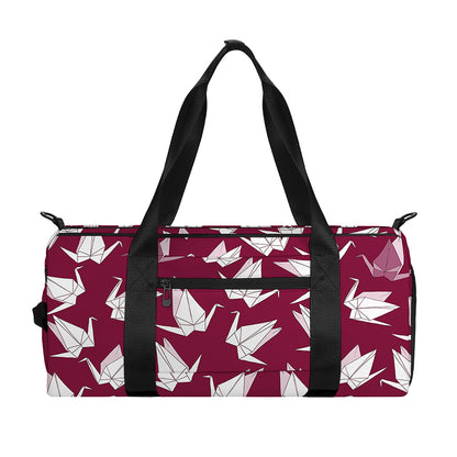 Japanese Origami Crane Pattern Print Gym Bag