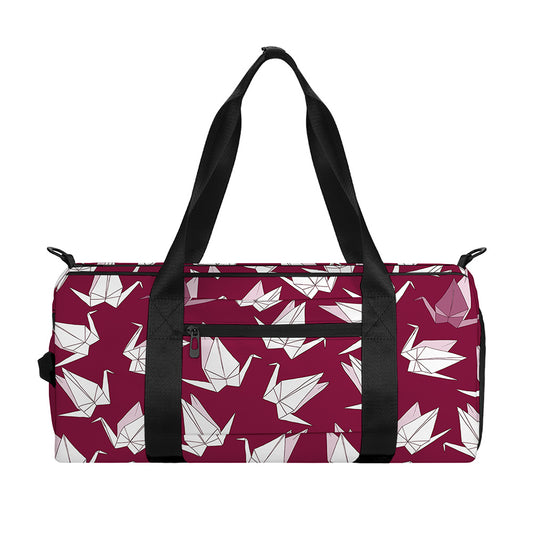 Japanese Origami Crane Pattern Print Gym Bag