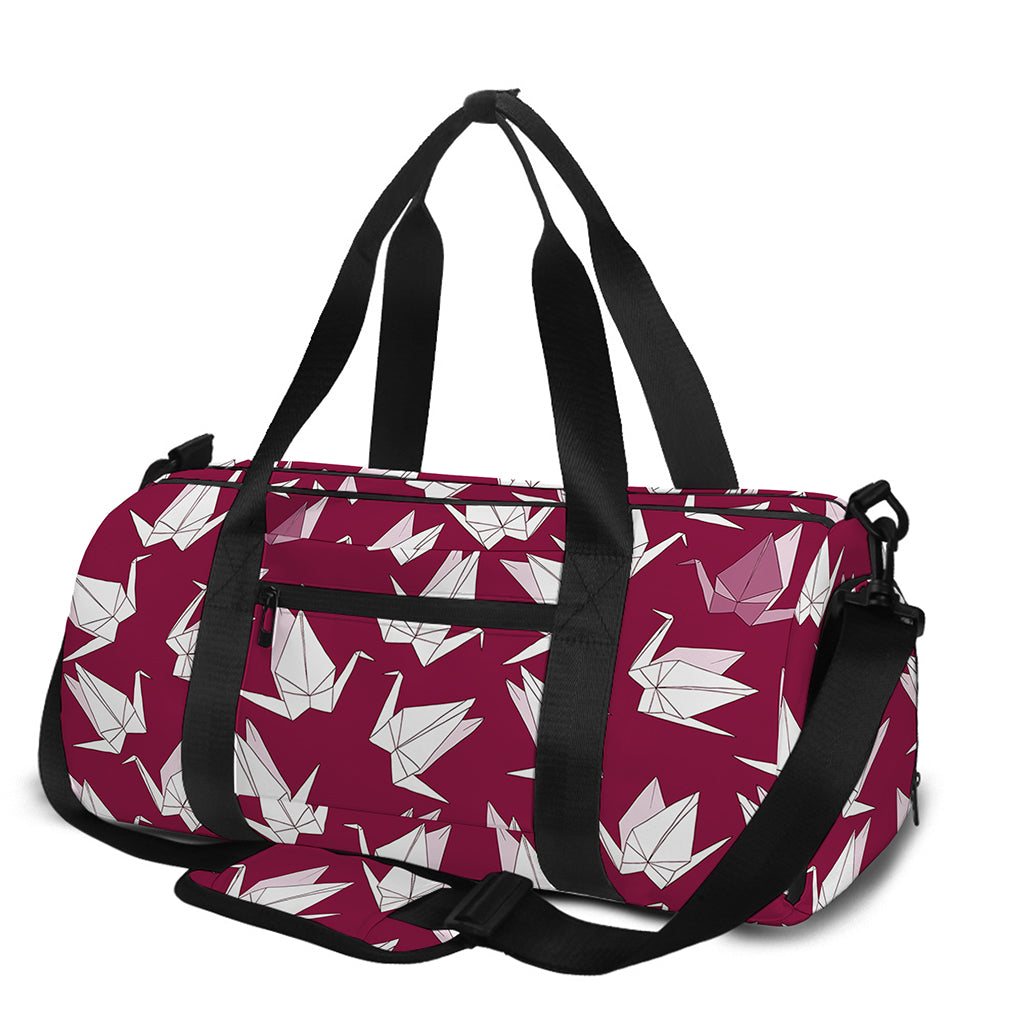 Japanese Origami Crane Pattern Print Gym Bag