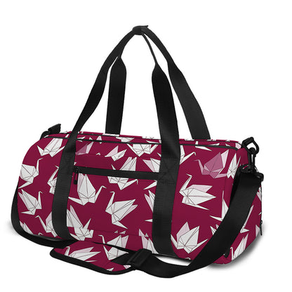 Japanese Origami Crane Pattern Print Gym Bag
