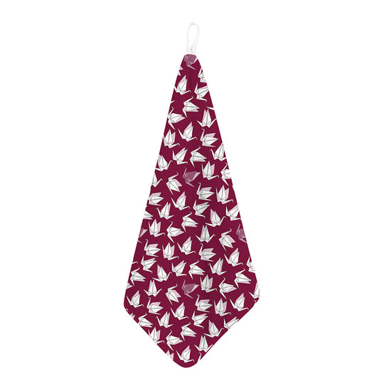 Japanese Origami Crane Pattern Print Hand Towel