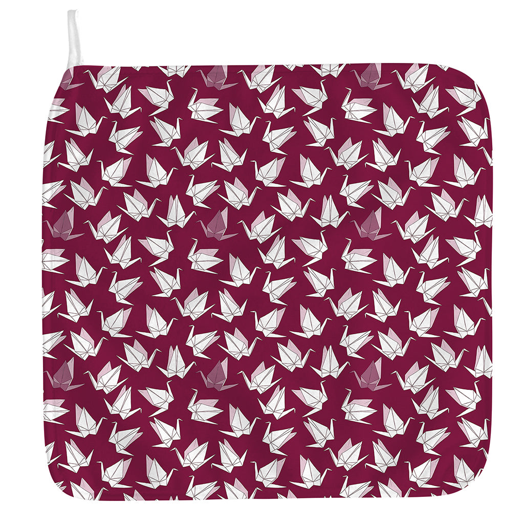 Japanese Origami Crane Pattern Print Hand Towel