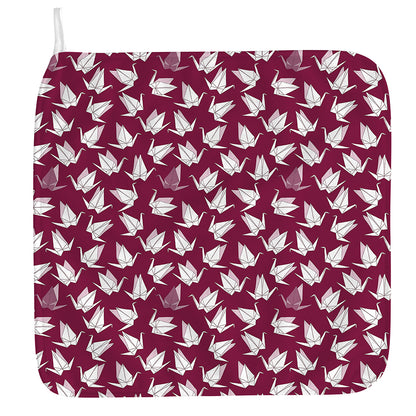 Japanese Origami Crane Pattern Print Hand Towel