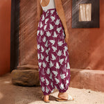 Japanese Origami Crane Pattern Print Harem Pants
