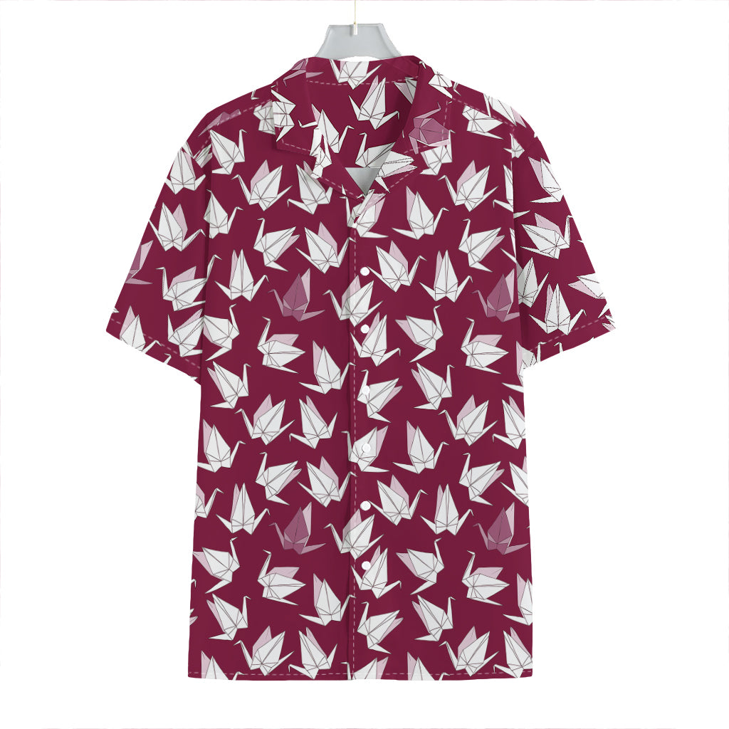 Japanese Origami Crane Pattern Print Hawaiian Shirt