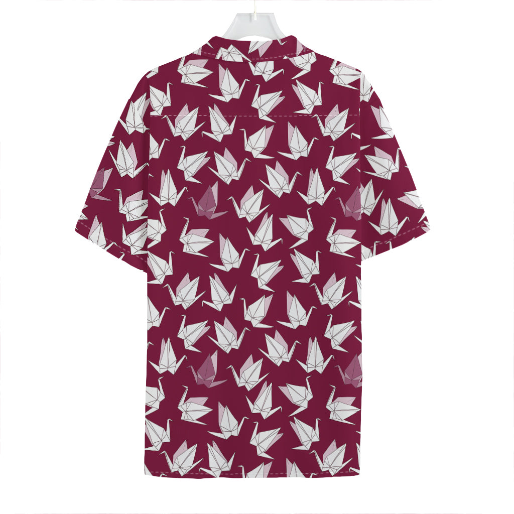 Japanese Origami Crane Pattern Print Hawaiian Shirt